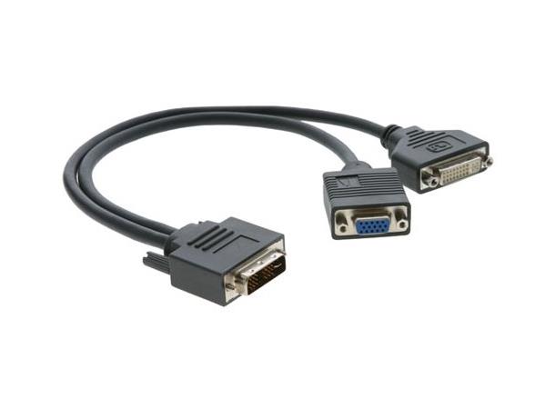 Kramer Adapter DVI/VGA - DVI - 0,3 m Overgang DVI-D/HD15 Female til DVI Male 